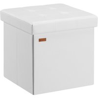 Sitzhocker Weiß Kunstleder 38x38x38cm faltbar von Casaria®