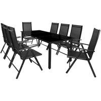 Garten-Sitzgruppe Bern 9-tlg Anthrazit Alu von Casaria®