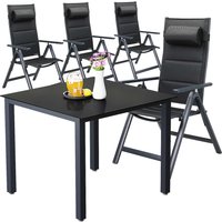 Garten-Sitzgruppe Bern Premium 5-tlg Anthrazit Alu von Casaria®