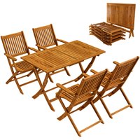 Garten-Sitzgruppe Sydney Komfort 5-tlg Akazienholz FSC® zertifiziert von Casaria®