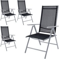 Gartenstuhl Bern 4er-Set Silber von Casaria®
