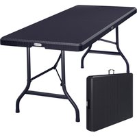 Gartentisch Schwarz Rattan-Look 180x75x73cm klappbar von Casaria®