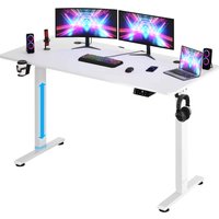 Höhenverstellbarer Schreibtisch Weiß 140x60x73-118cm von Casaria®