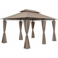 Pavillon Topas Taupe 3x4m UV-Schutz 50+ von Casaria®