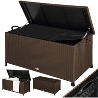 Polyrattan Auflagenbox Braun 117x53x60cm Rollen von Casaria®