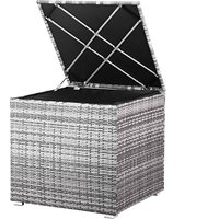 Polyrattan Auflagenbox Grau 75x75x70cm von Casaria®