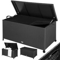 Polyrattan Auflagenbox Schwarz 117x53x60cm Griffe von Casaria®