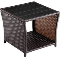Polyrattan Beistelltisch Vedis Braun 45x45x40cm von Casaria®
