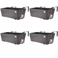 Polyrattan Blumenkasten 4er-Set Braun von Casaria®