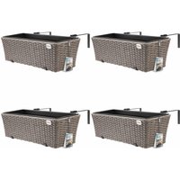 Polyrattan Blumenkasten 4er-Set Creme von Casaria®