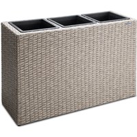 Polyrattan Blumentopf Creme 83x30,5x60cm von Casaria®