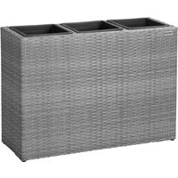 Polyrattan Blumentopf Grau 83x30,5x60cm von Casaria®