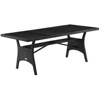 Polyrattan Gartentisch Takeo Schwarz 190x90x75cm WPC von Casaria®