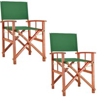 Regiestuhl Cannes 2er-Set Grün Eukalyptus FSC®-zertifiziert von Casaria®