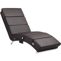 Relaxliege London Dunkelbraun mit Massage- & Heizfunktion von Casaria®