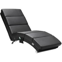 Relaxliege London Schwarz mit Massage- & Heizfunktion von Casaria®