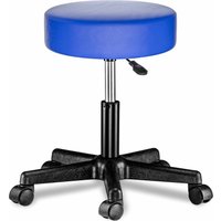 Rollhocker mit Rollen Kunstleder Blau 360° drehbar von Casaria®