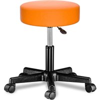 Rollhocker mit Rollen Kunstleder Orange 360° drehbar von Casaria®