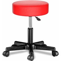 Rollhocker mit Rollen Kunstleder Rot 360° drehbar von Casaria®