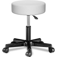 Rollhocker mit Rollen Kunstleder Weiß 360° drehbar von Casaria®