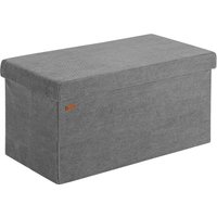 Sitzbank Anthrazit Cord 76x38x38cm MDF faltbar von Casaria®