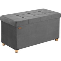 Sitzbank Anthrazit Samt 76x38x42cm mit Stauraum faltbar von Casaria®