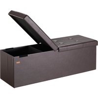 Sitzbank Braun 115x38x38cm mit Klappdeckel von Casaria®