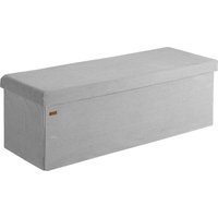 Sitzbank Grau Cord 114x38x38cm MDF faltbar von Casaria®