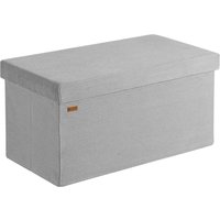 Sitzbank Grau Cord 76x38x38cm MDF faltbar von Casaria®
