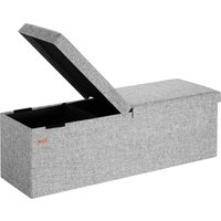 Sitzbank Hellgrau 115x38x38cm mit Klappdeckel von Casaria®