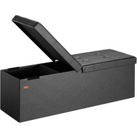 Sitzbank Schwarz 115x38x38cm mit Klappdeckel von Casaria®
