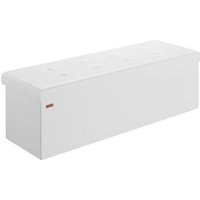 Sitzbank Weiß 115x38x38cm mit Stauraum faltbar von Casaria®