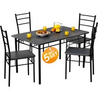 Sitzgruppe Leo 5-tlg Anthrazit von Casaria®