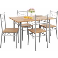 Sitzgruppe Paul 5-tlg Buche von Casaria®