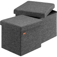 Sitzhocker 2er-Set Dunkelgrau 38x38x38cm faltbar von Casaria®