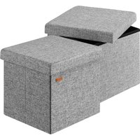 Sitzhocker 2er-Set Grau 38x38x38cm faltbar von Casaria®