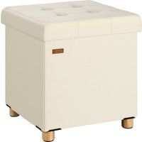 Sitzhocker Beige Samt 42x38x38cm faltbar von Casaria®