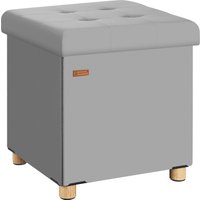 Sitzhocker Grau Samt 42x38x38cm faltbar von Casaria®