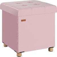 Sitzhocker Rosa Samt 42x38x38cm faltbar von Casaria®