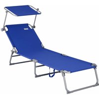 Sonnenliege Hawaii Blau Alu 195x60x30cm von Casaria®
