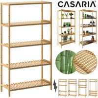 Standregal Badregal Bambus 5 Ablagen höhenverstellbar 130x60x26cm von Casaria®