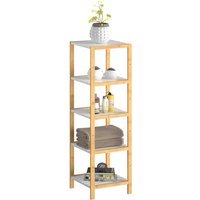 Standregal Bambus Weiß 140x33x34cm von Casaria®
