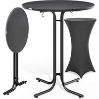 Stehtisch Grau 110x70cm + Stehtischhusse Grau Ø70cm von Casaria®
