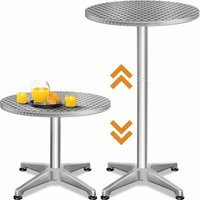 Stehtisch Silber Alu Ø60cm höhenverstellbar von Casaria®