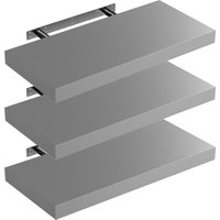 Wandregal Schweberegal 50cm 3er-Set Grau + Halterung von Casaria®