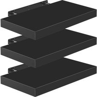 Wandregal Schweberegal 50cm 3er-Set Schwarz + Halterung von Casaria®
