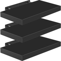 Wandregal Schweberegal 50cm 3er-Set Schwarz + Halterung von Casaria®