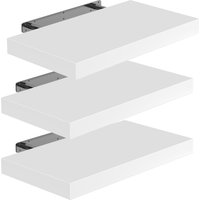 Wandregal Schweberegal 50cm 3er-Set Weiß + Halterung von Casaria®