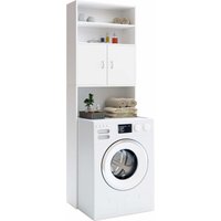 Waschmaschinenhochschrank Neapel Weiß 185x63x20cm von Casaria®
