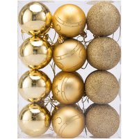 Weihnachtsbaumkugeln Gold 24-tlg von Casaria®